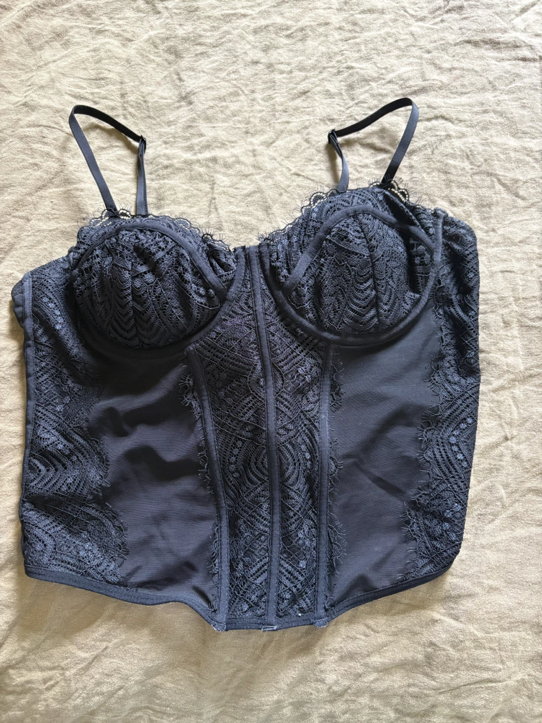 GARAGE Black Lace Corset Top M/M