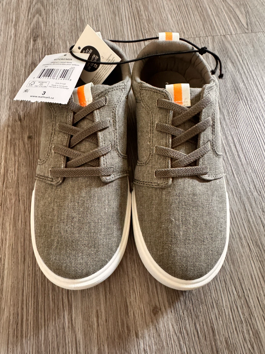 Grey Canvas Sneakers - Size 3 new