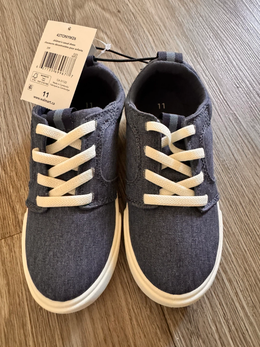 Children's Blue Lace-Up Shoes Size 11