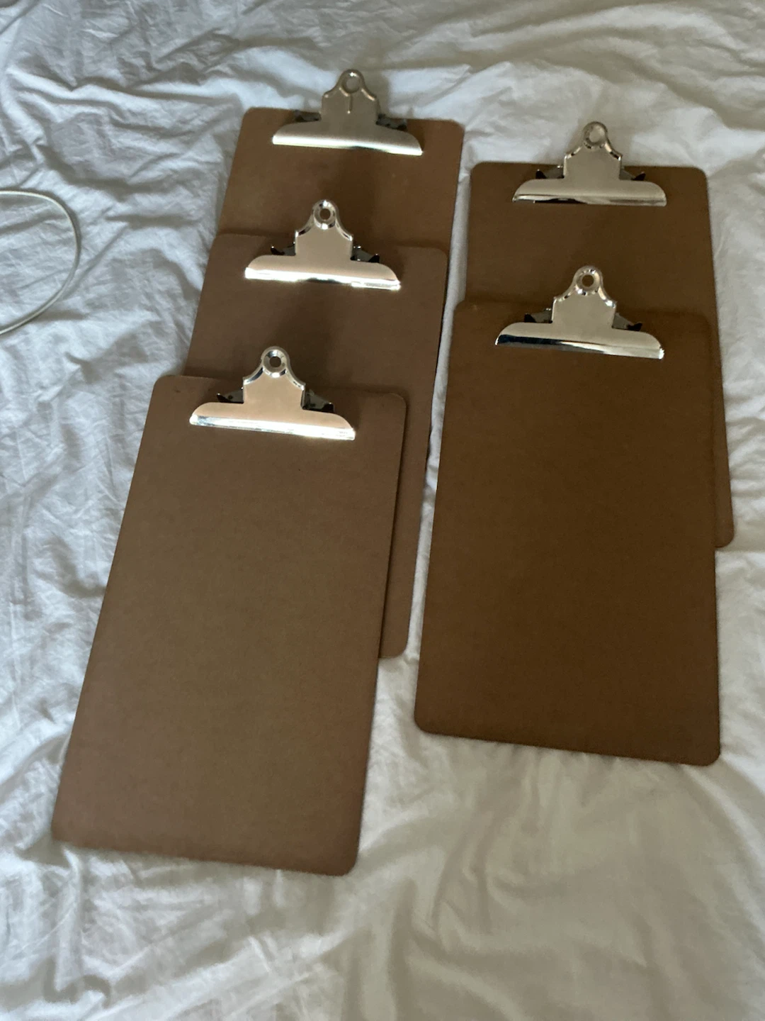Set of 5 Brown Cardboard Clipboards