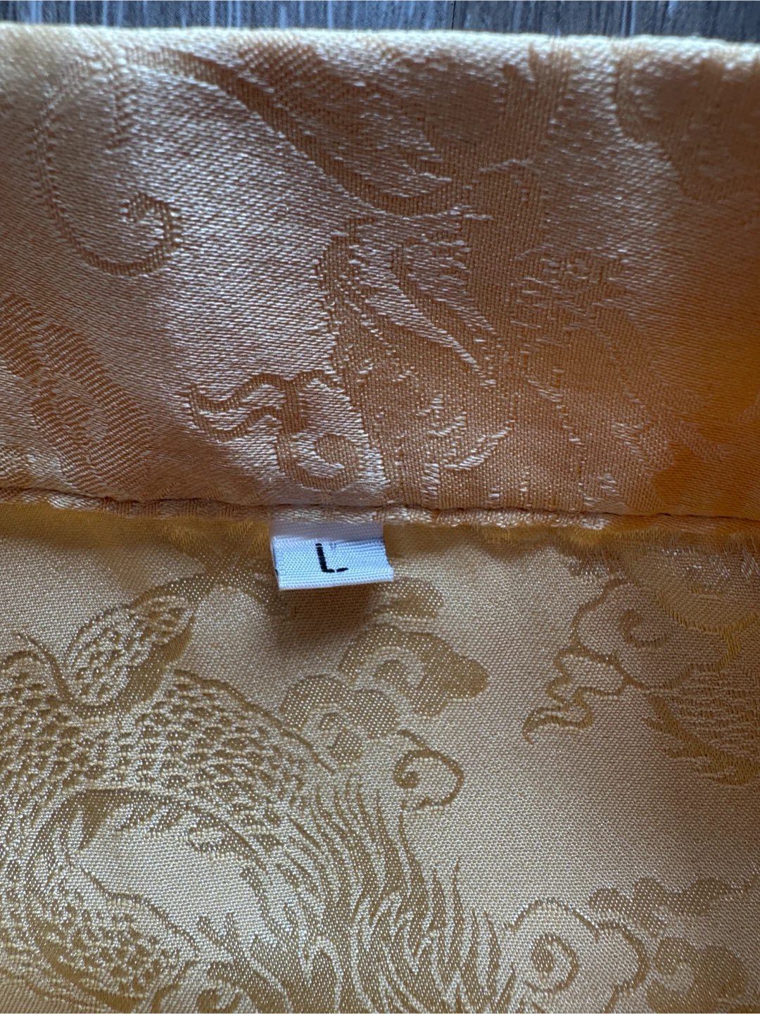 Gold Brocade Dragon Print Shirt L - photo 3