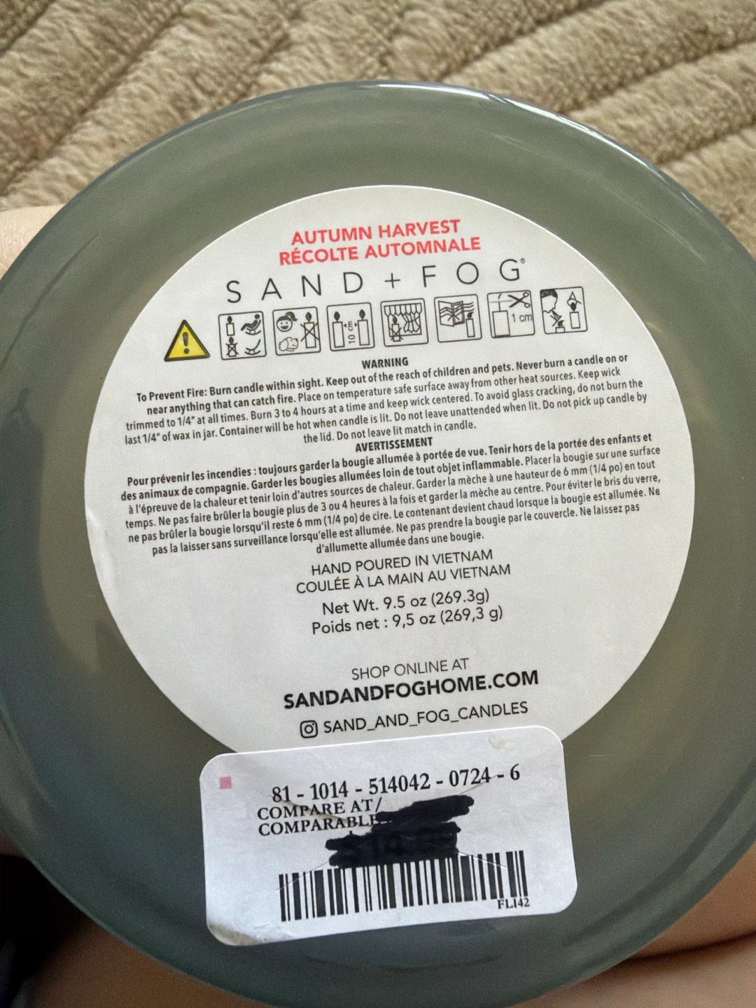 Sand + Fog Autumn Harvest Scented Candle - photo 2