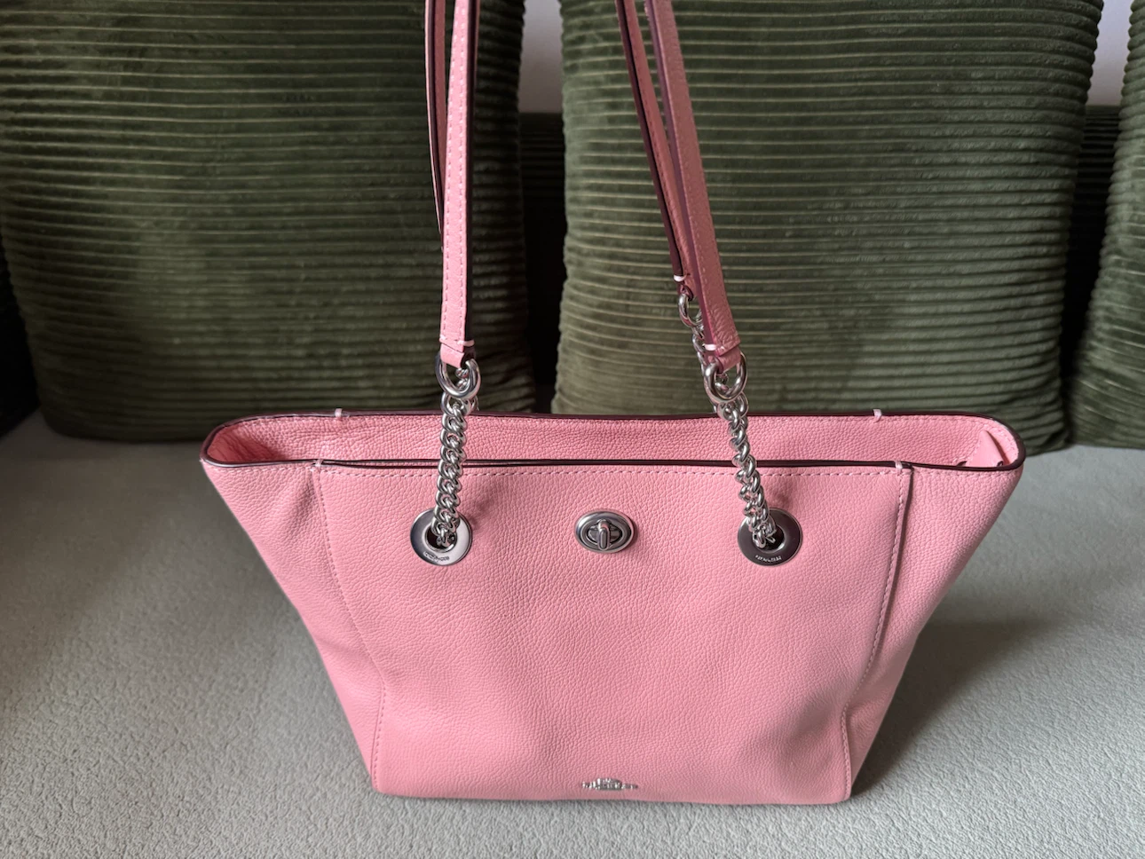 Coach Pink Leather Tote Bag