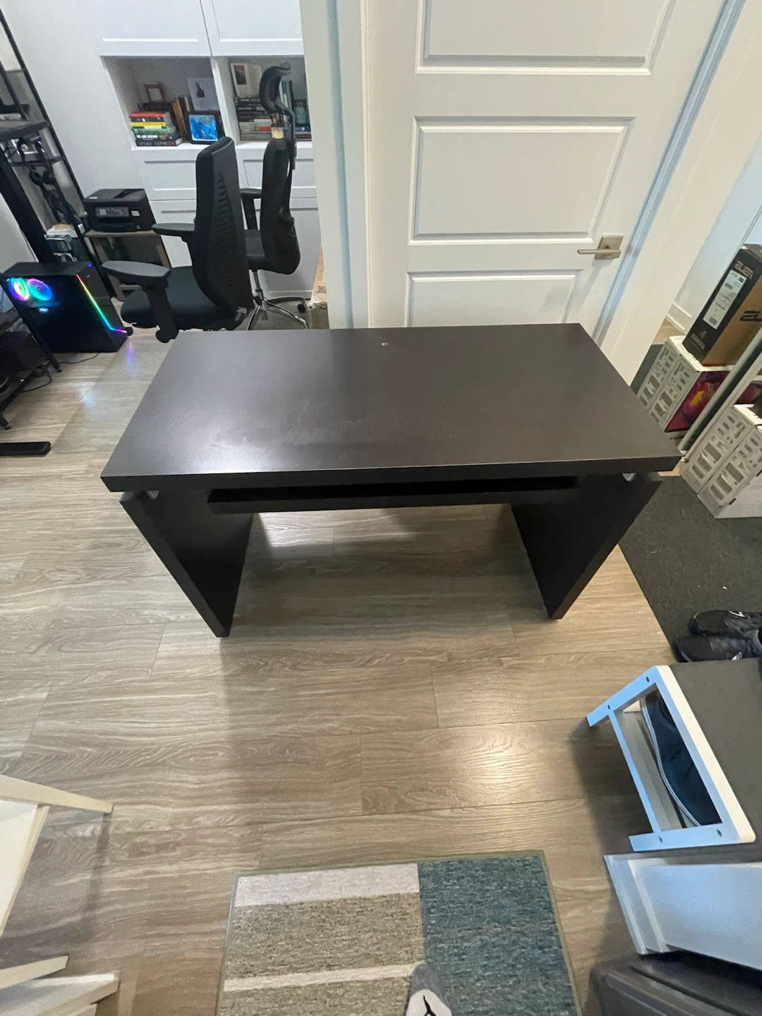 Dark Brown Computer Desk with keyboard tray