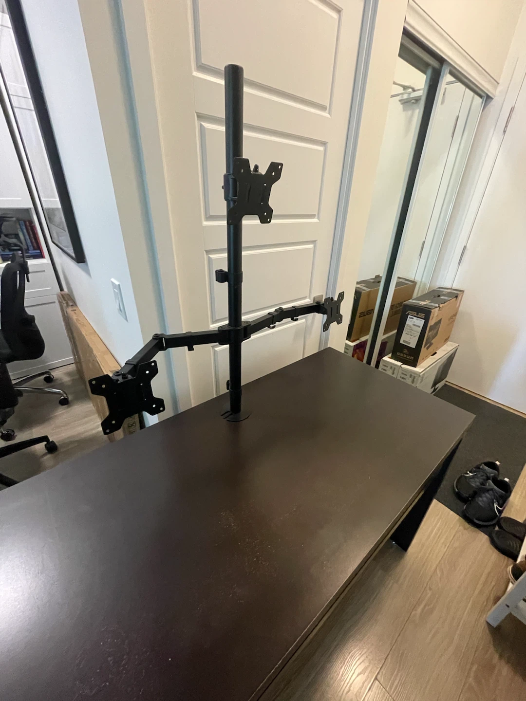 Dark Brown Computer Desk with keyboard tray - photo 5