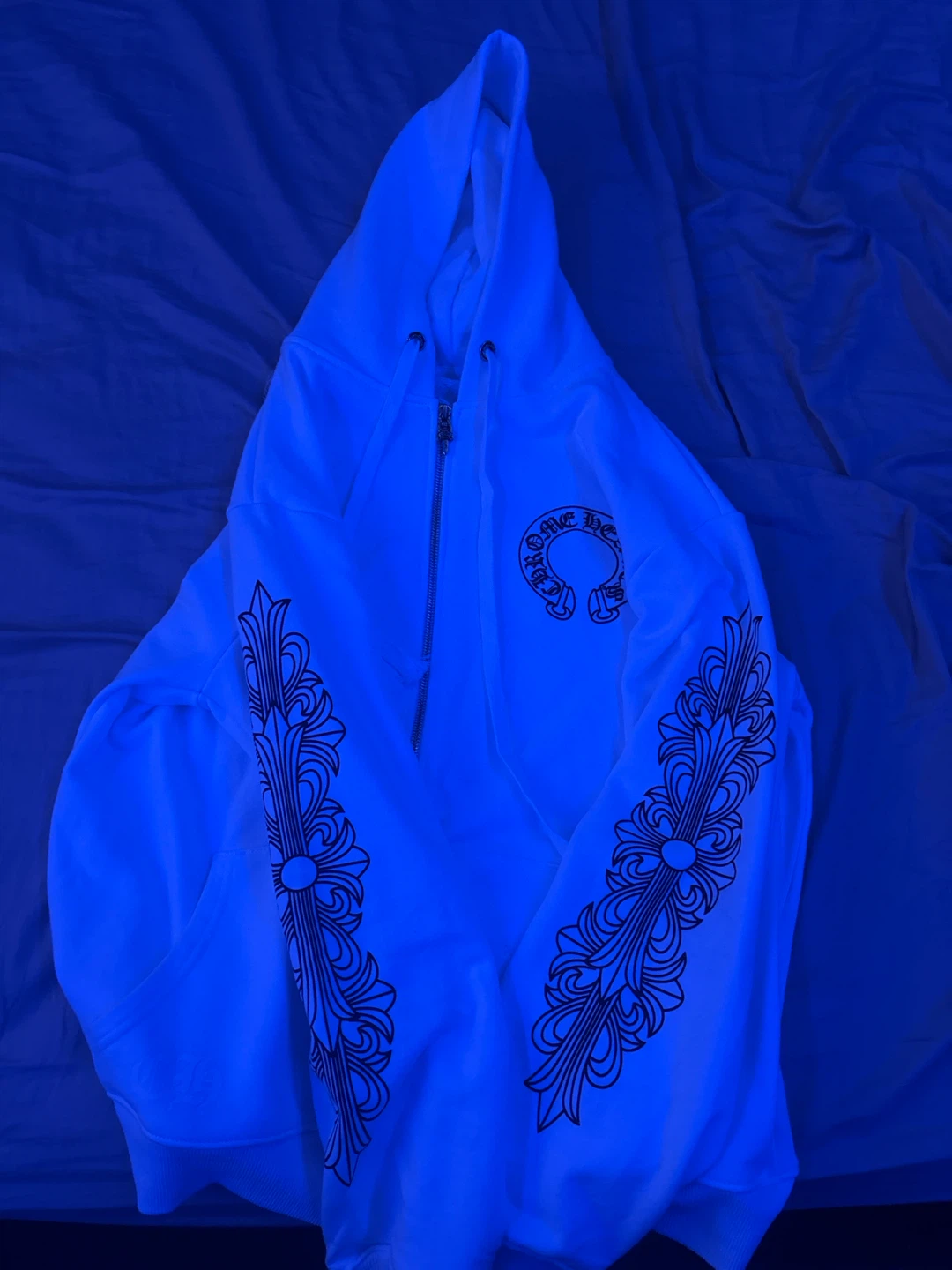 Chrome Hearts White Zip-Up Hoodie