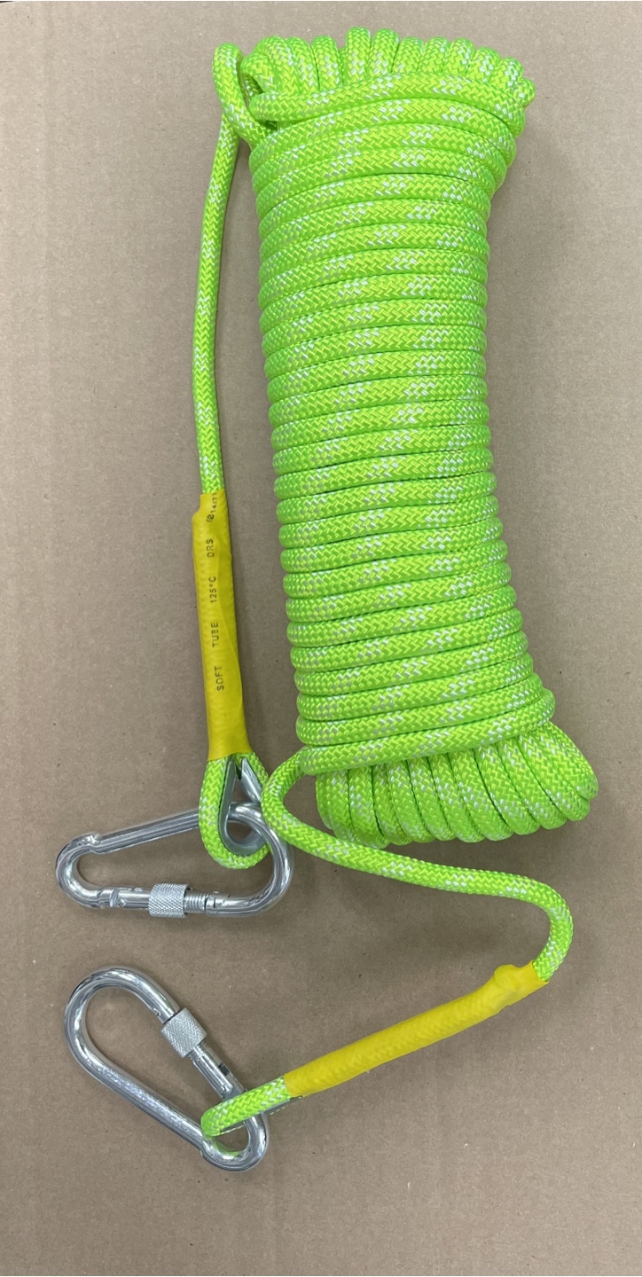Bright Green Rope with Carabiners