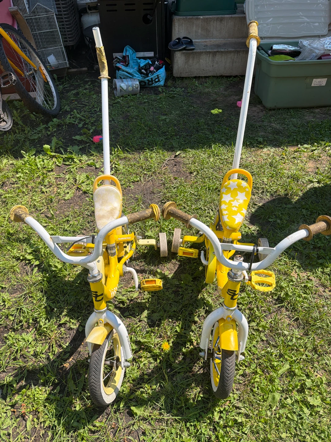 Yellow Ride-On Toy Tricycles with Push Handle (Set of 2) - photo 2