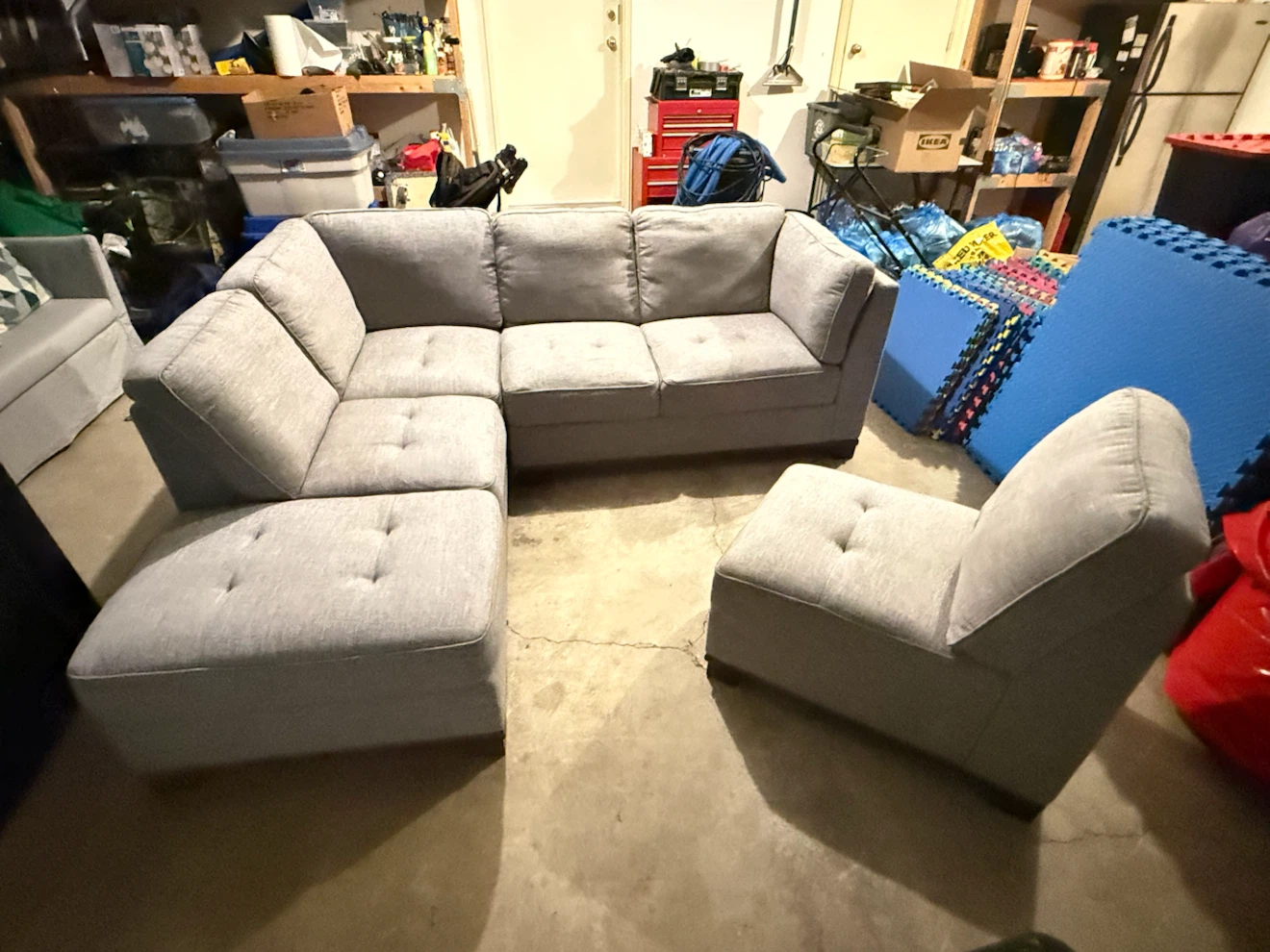 Modular Grey Sectional Sofa - photo 3