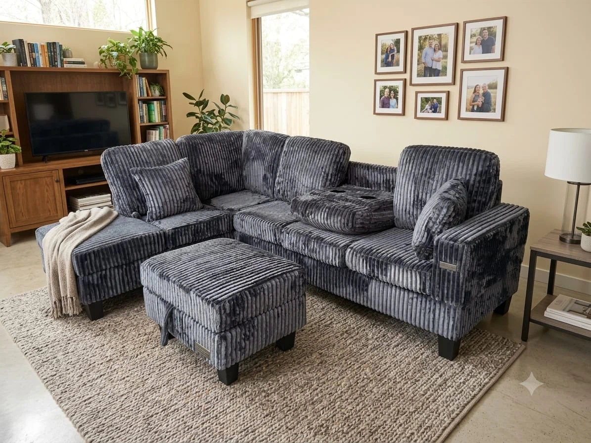 Sectional Sofa with Ottoman
