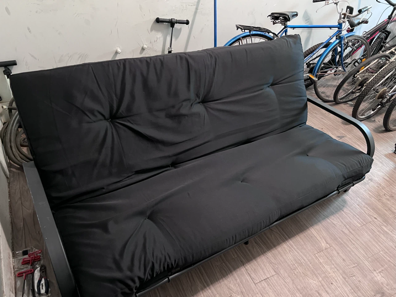 Black Futon Sofa Bed full size.