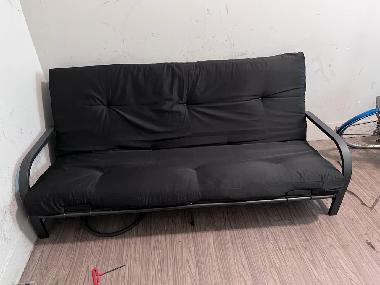Black Futon Sofa Bed full size. - photo 2