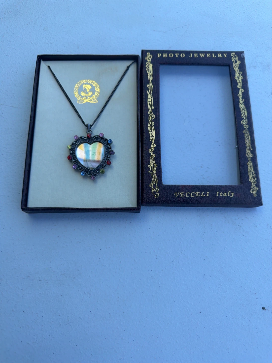 Vecceli Italy Heart Photo Locket Necklace