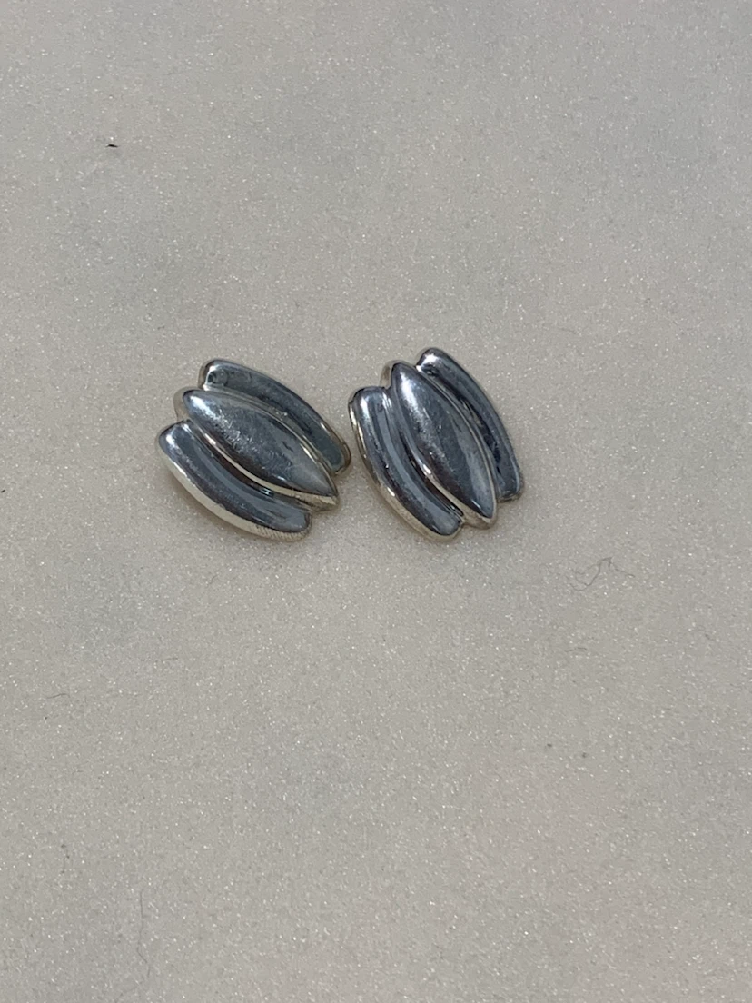 Silver Tone Clip-On Earrings