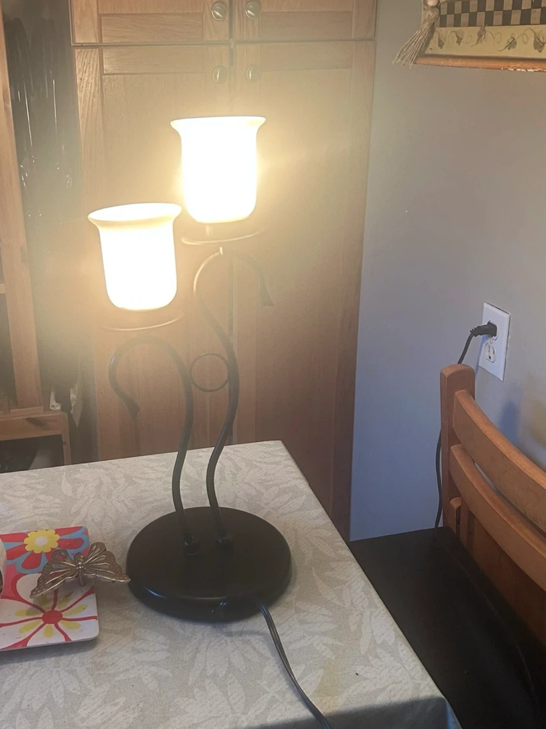 Black 2-Light Tabletop Lamp - photo 2