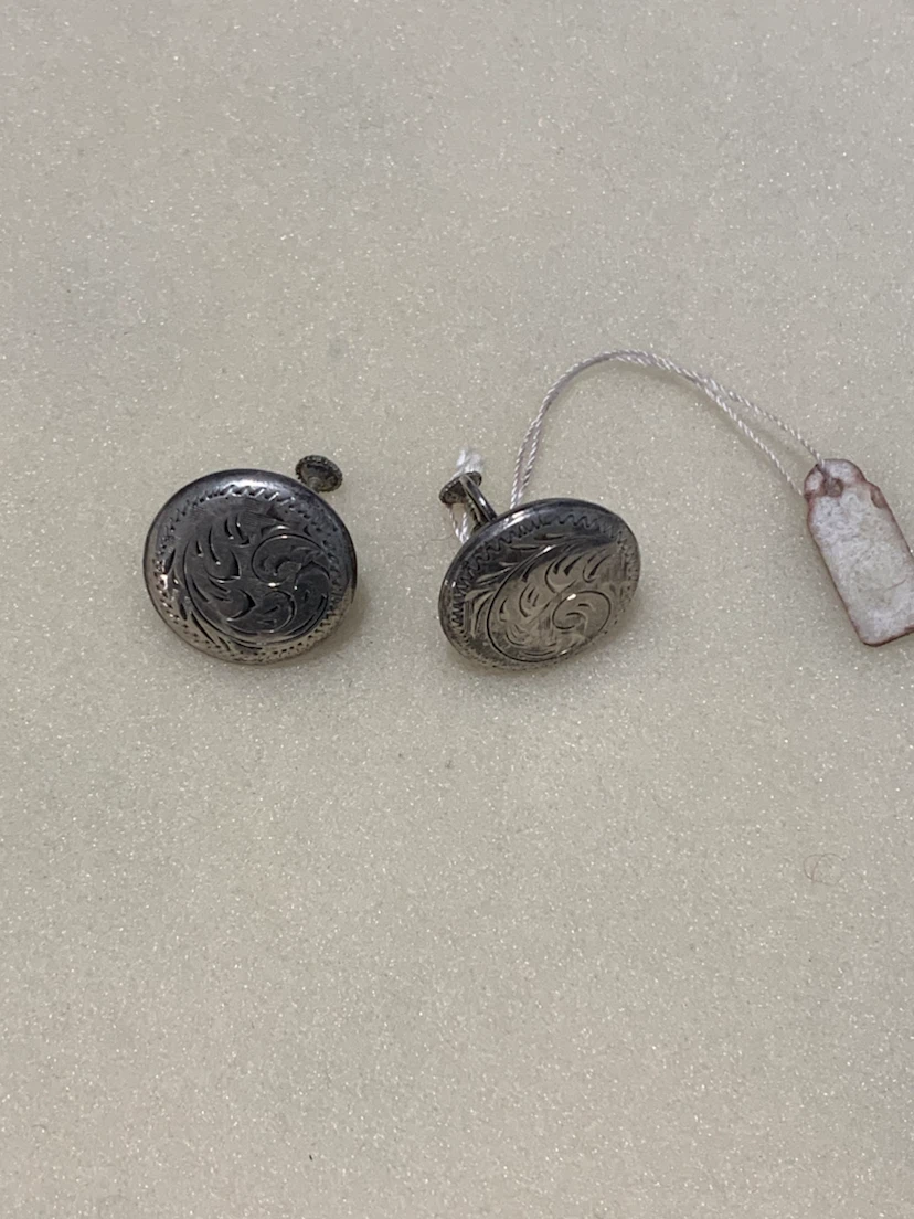Vintage Engraved Round Earrings