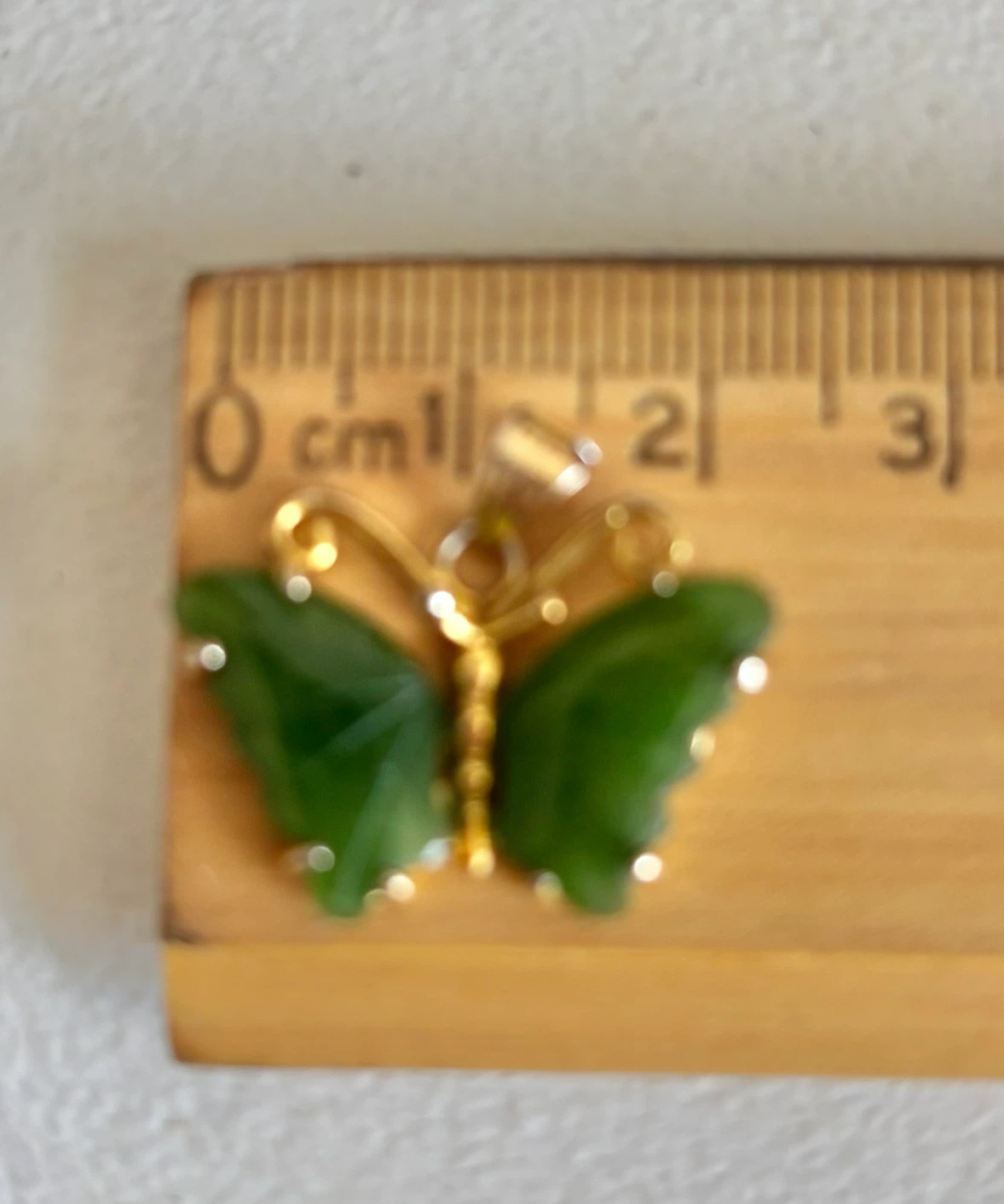Vintage Jade Butterfly Pendant Charm - photo 3