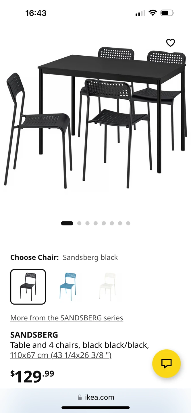 IKEA SANDSBERG Table and 4 Chairs