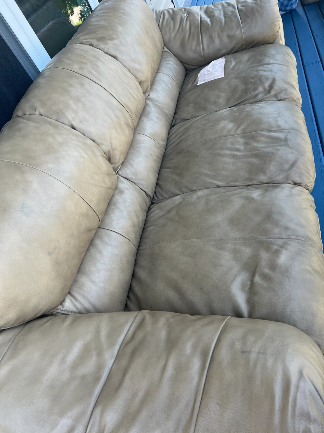 Tan Leather Sofa - photo 2
