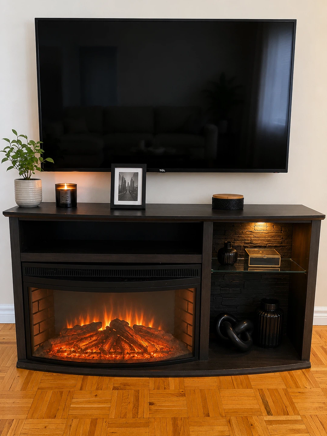 Electric Fireplace Entertainment Stand