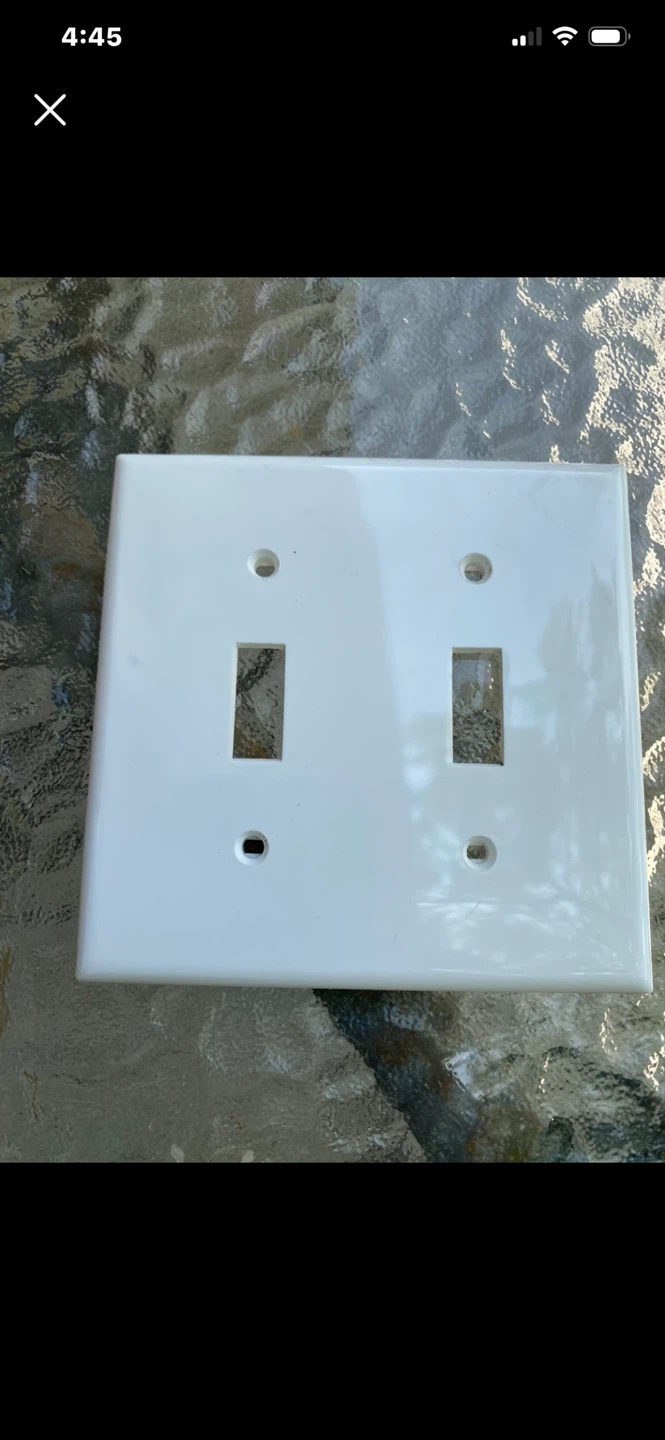 White Double Toggle Light Switch Plate