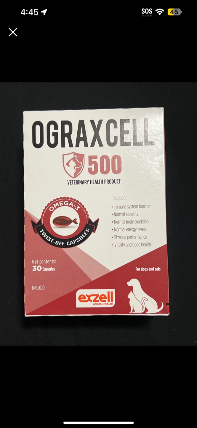 Ograxcell 500 Omega-3 Veterinary Health Product - 30 Capsules