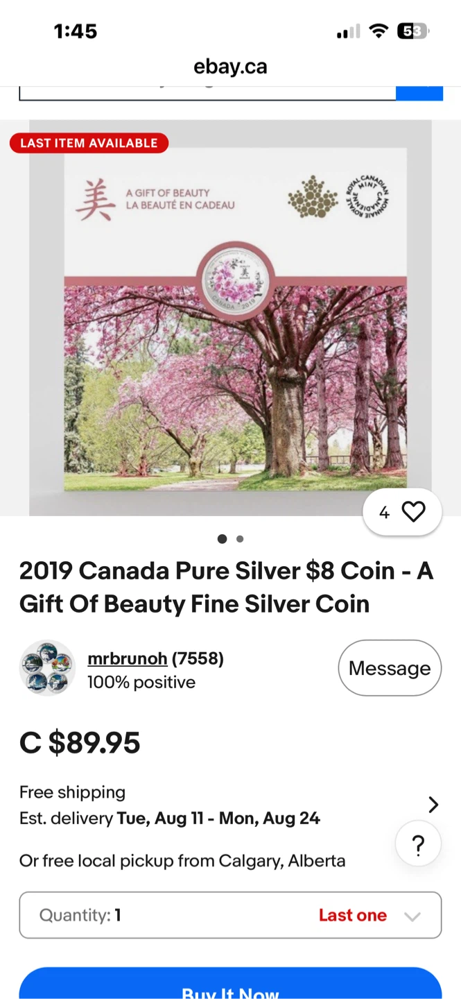 2019 Royal Canadian Mint Pure Silver $8 Coin - A Gift Of Beauty - photo 2
