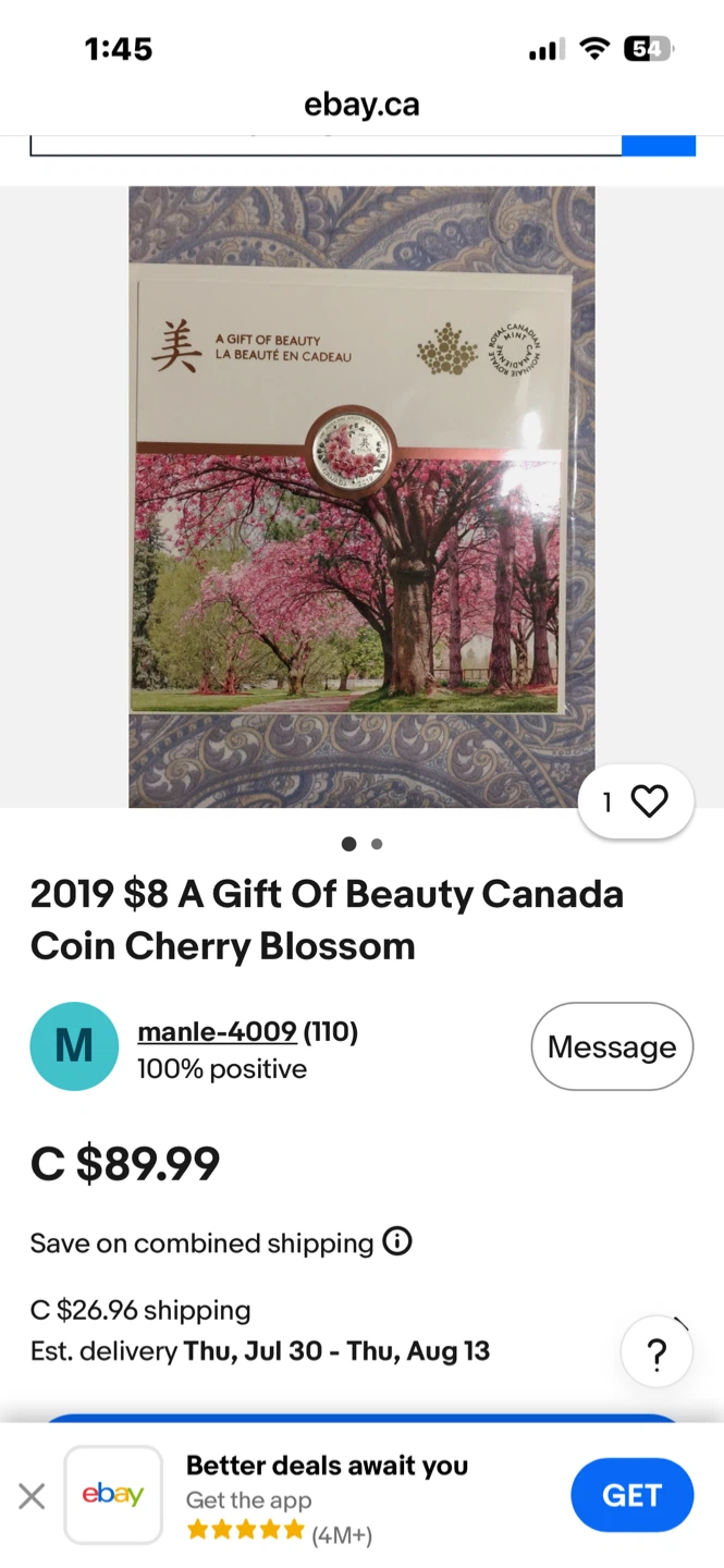 2019 Royal Canadian Mint Pure Silver $8 Coin - A Gift Of Beauty - photo 3