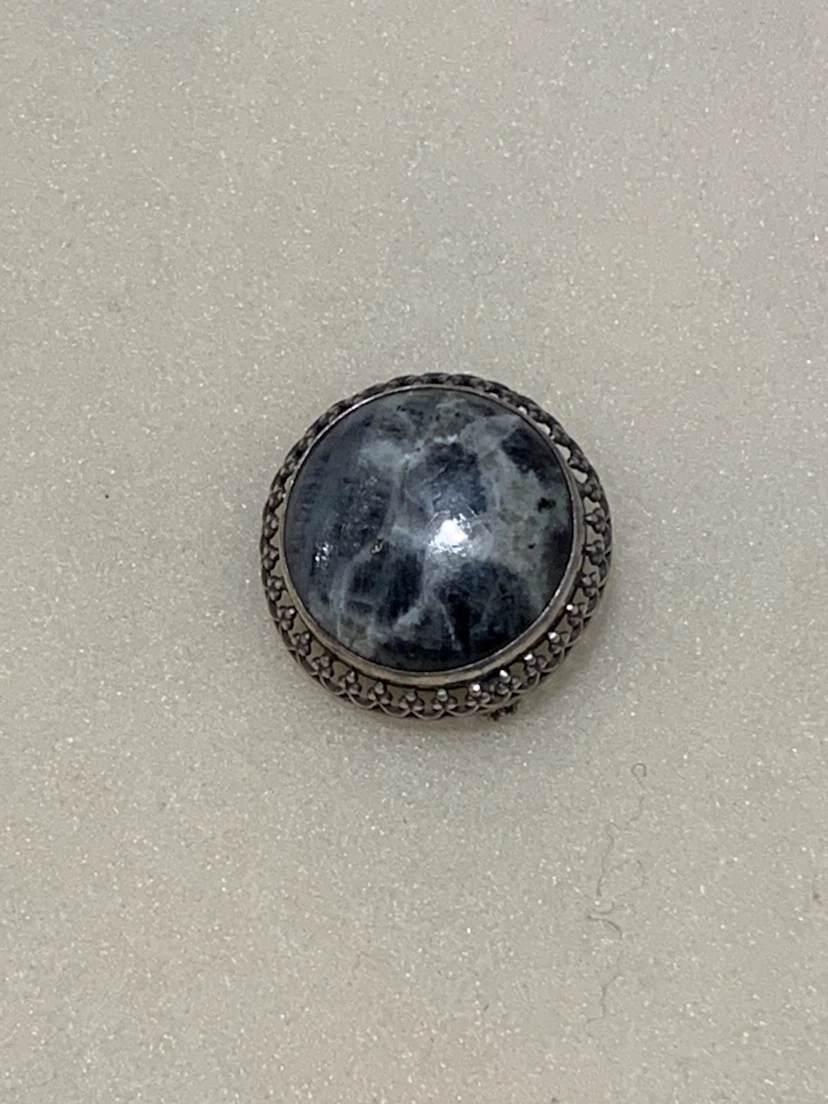 Vintage Brooch with Stone Inlay