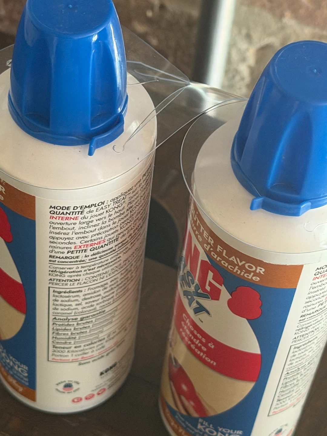 Two cans of Kong peanut butter flavor toy filler for dogs - photo 2