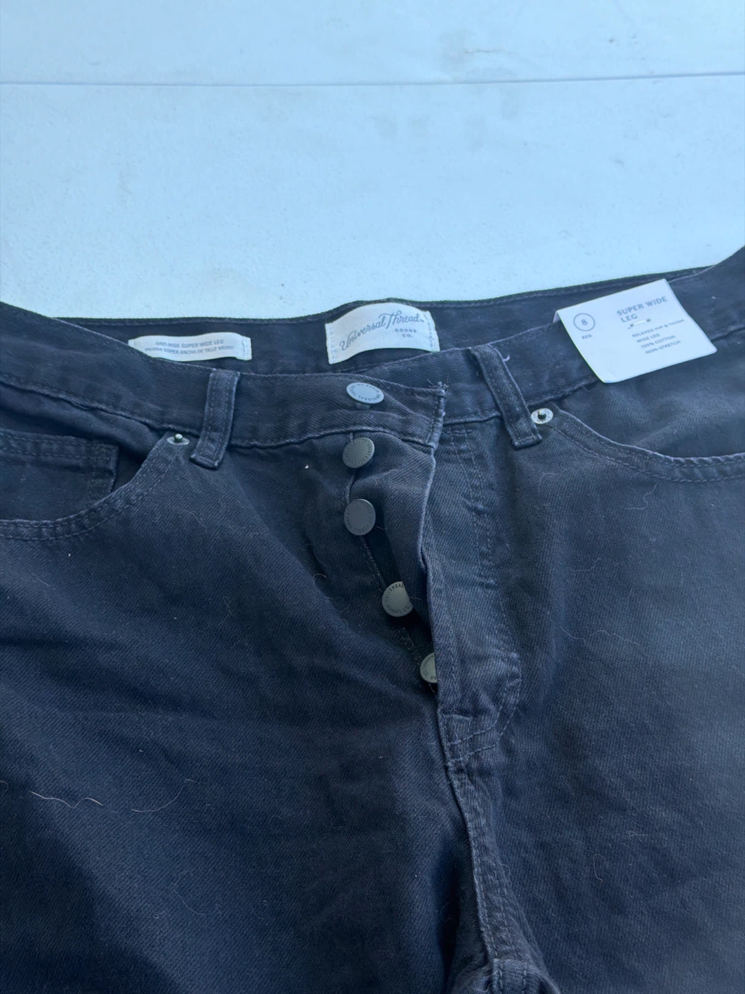 Universal Thread Super Wide Leg Jeans Black Size 8 - photo 2