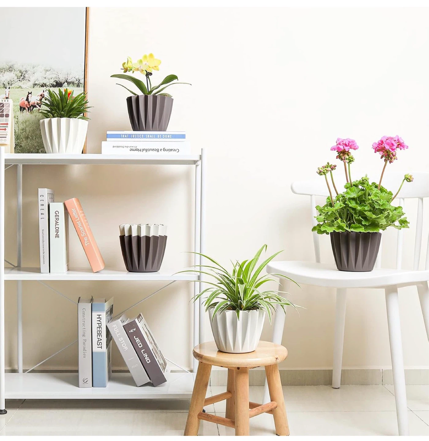 T4U 6 Inch Self Watering Plant Pots - Pack of 6 - White - photo 3