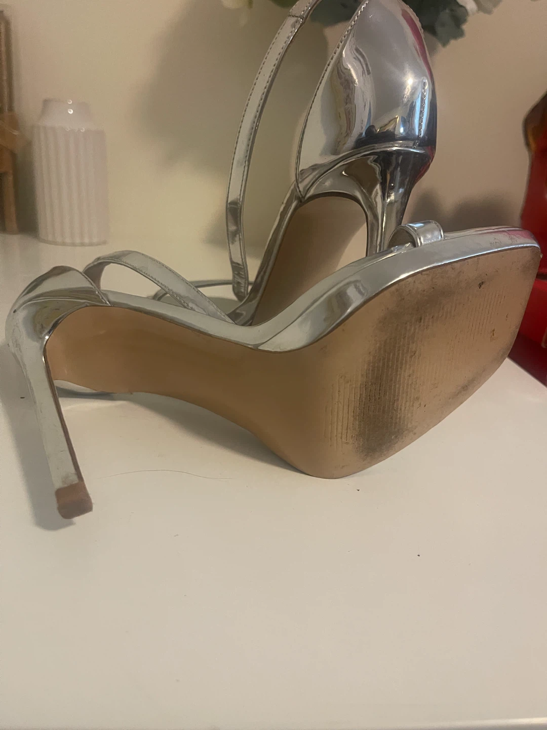 Steve Madden Silver Strappy Heels - photo 3