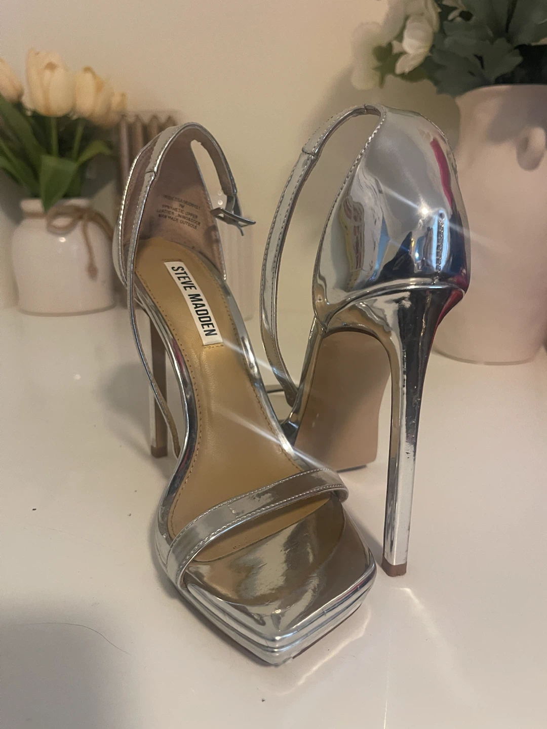 Steve Madden Silver Strappy Heels - photo 5