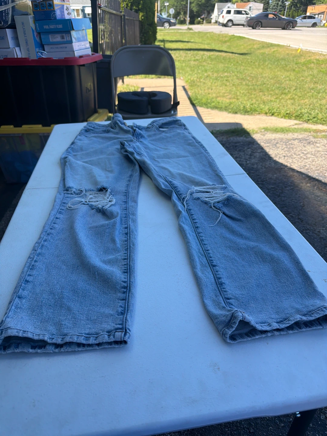 SO Distressed Light Wash Flare Jeans Size 11/30W