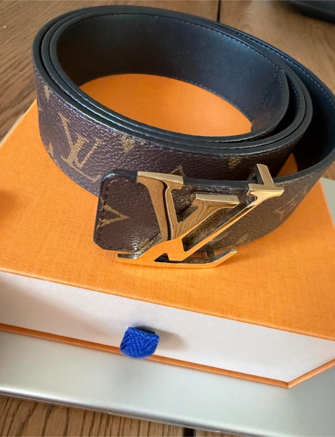 Louis Vuitton Monogram Belt with Gold LV Buckle - photo 2