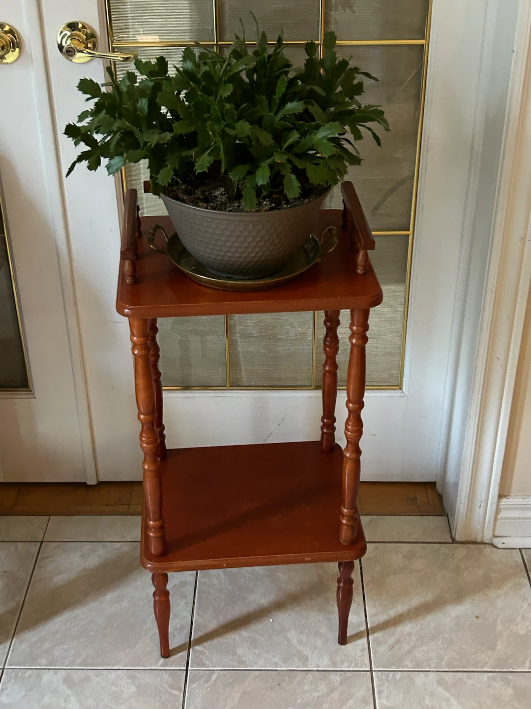 Wooden Accent Table with Two Shelves