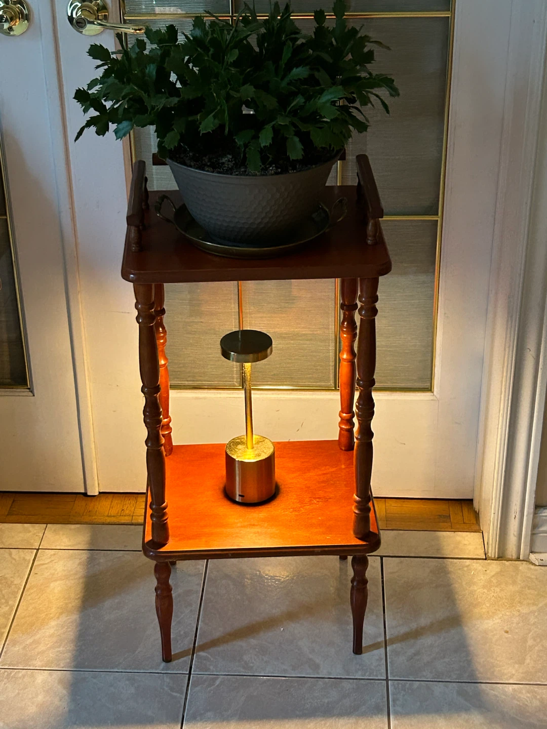 Wooden Accent Table with Two Shelves - photo 2