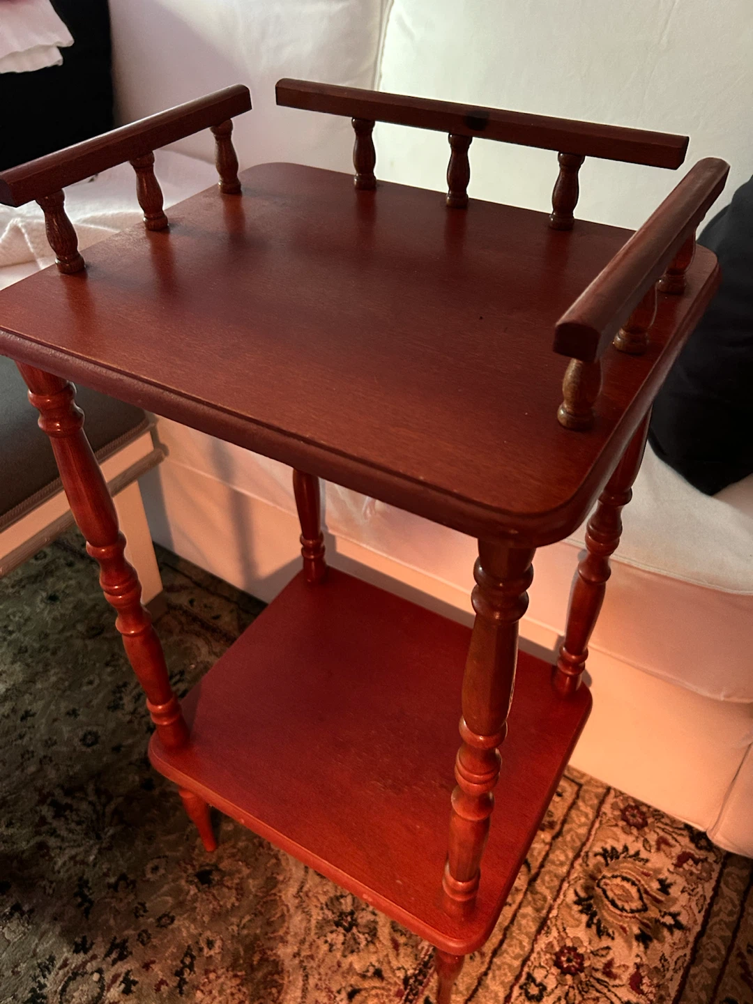 Wooden Accent Table with Two Shelves - photo 3