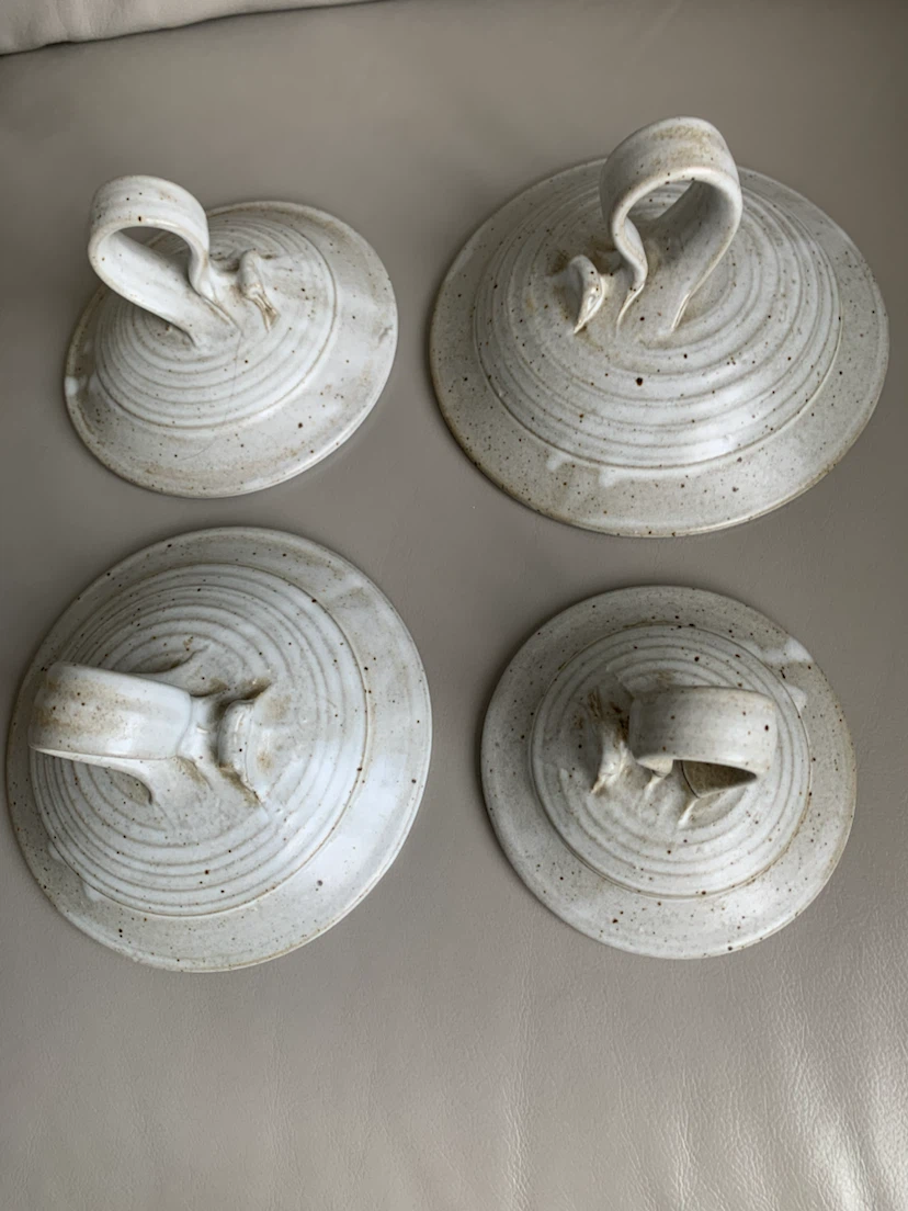 “ A Set of 4 - Ceramic Tile, Painted, Unique Canisters “ ! - photo 3