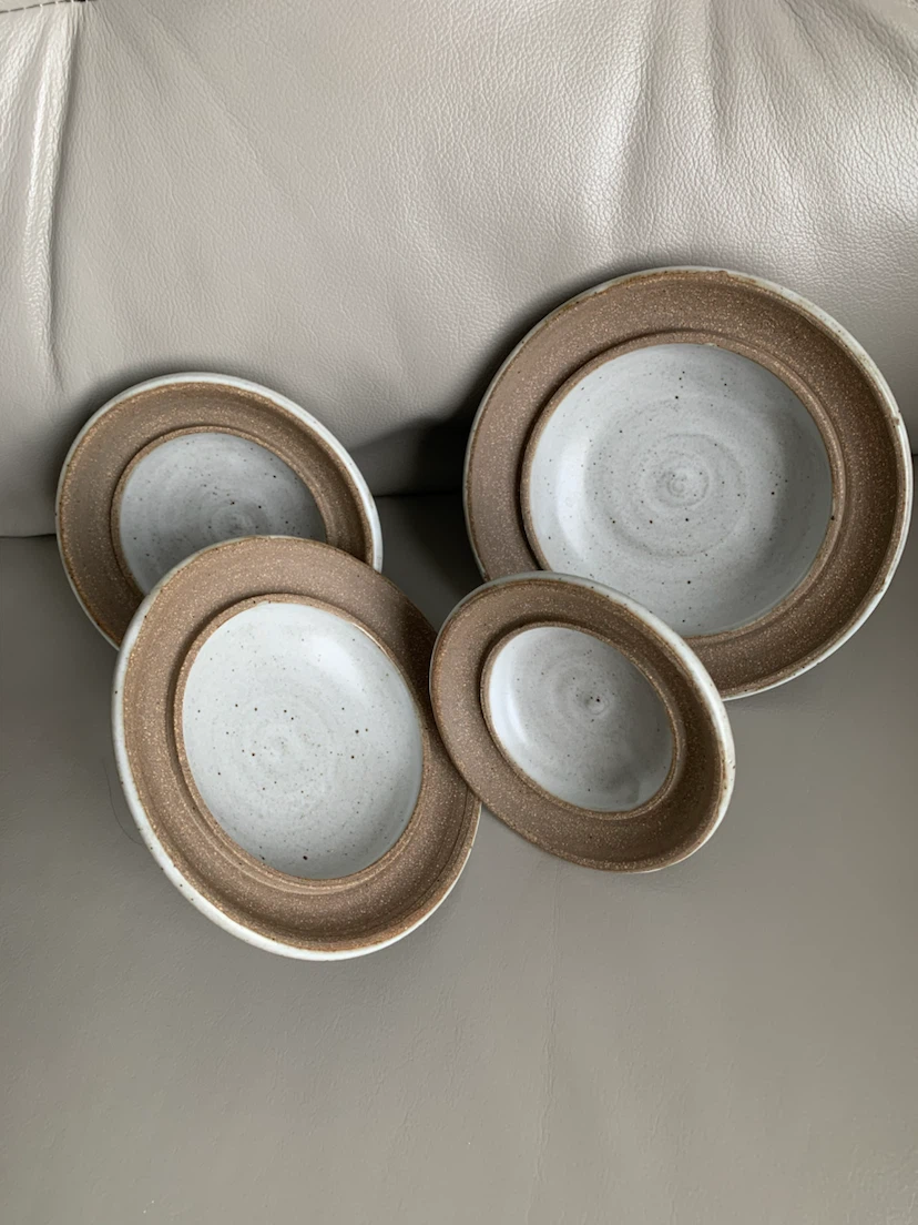“ A Set of 4 - Ceramic Tile, Painted, Unique Canisters “ ! - photo 4