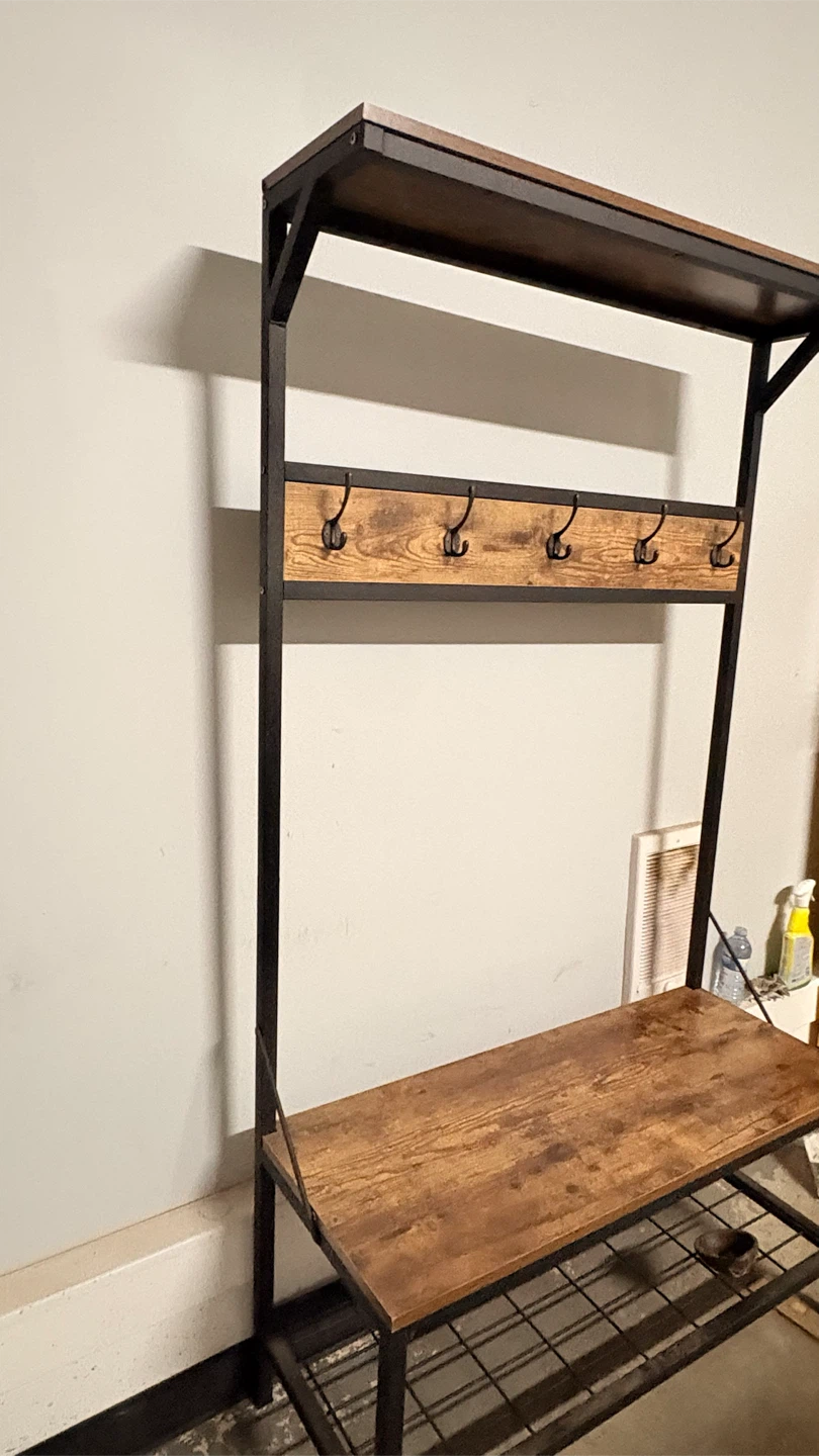 Hall Tree Bench with Coat Hooks