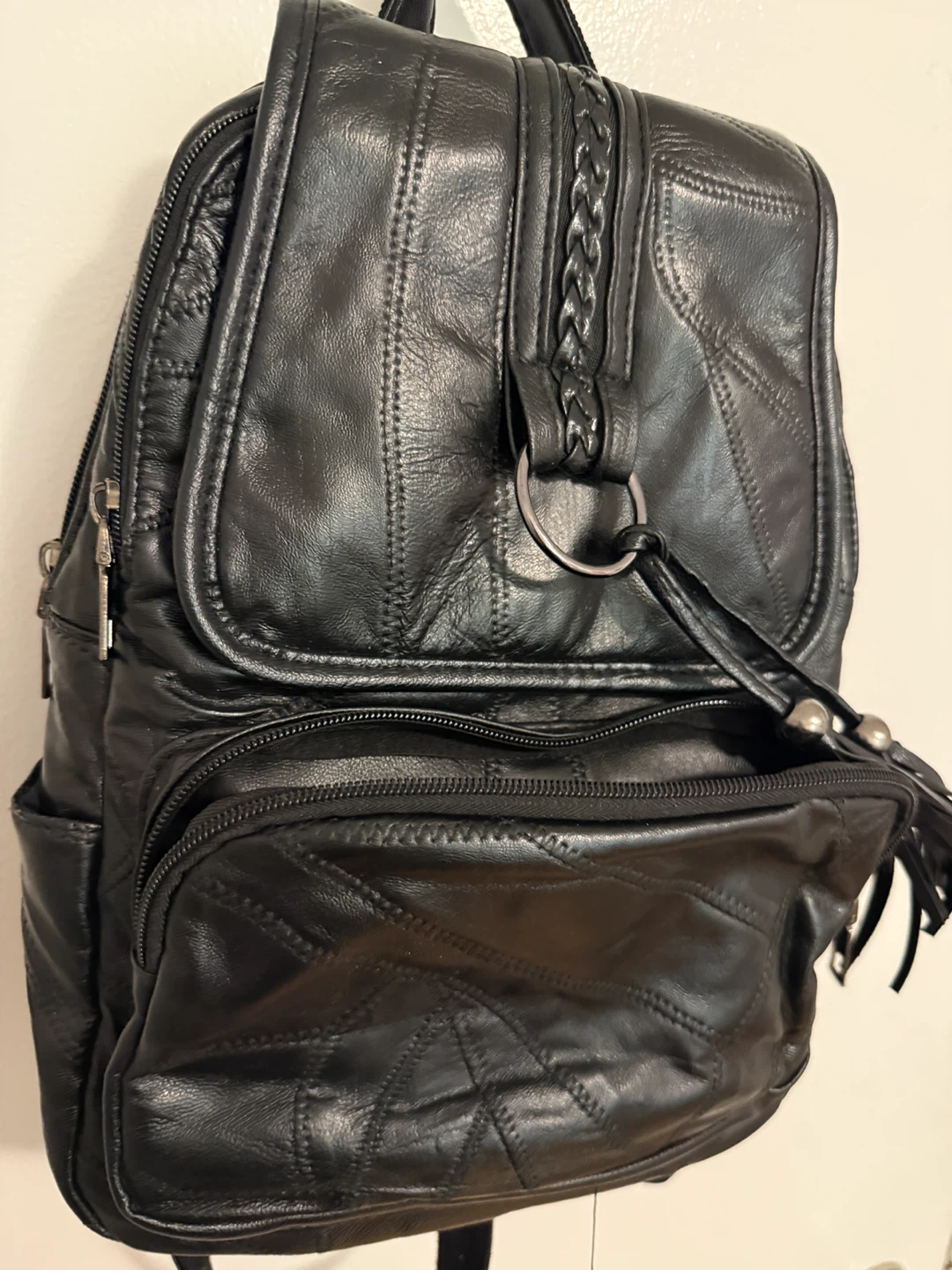 Black Leather Backpack - photo 2
