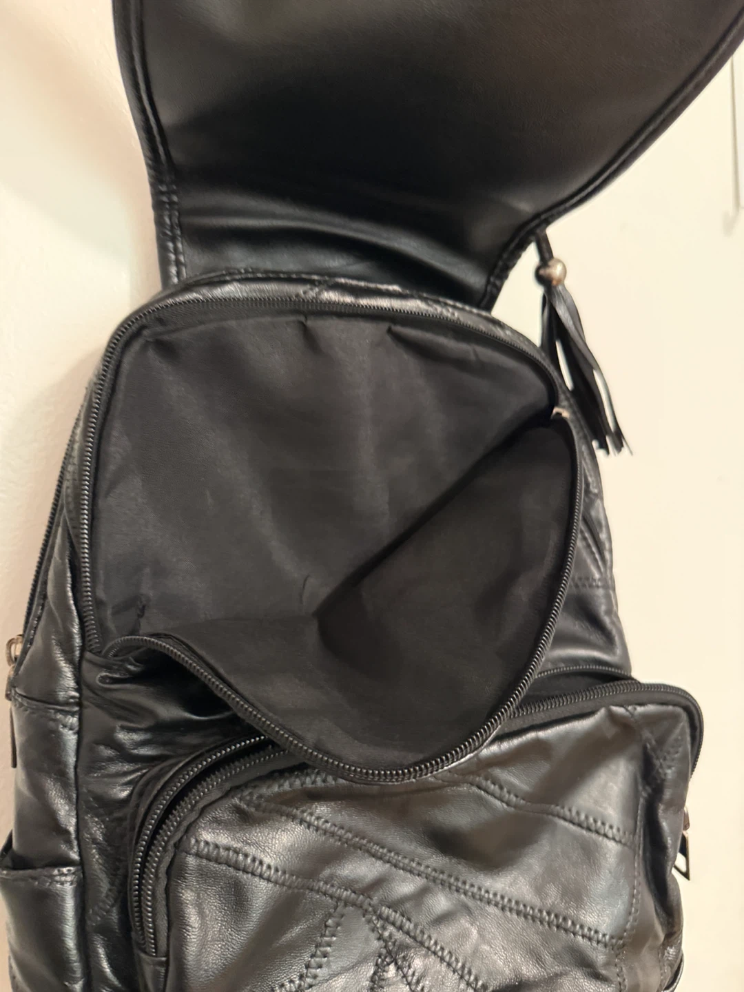 Black Leather Backpack - photo 3