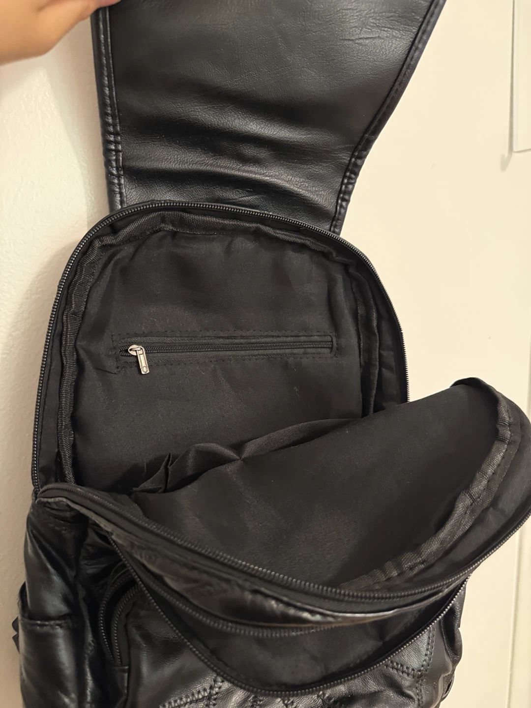 Black Leather Backpack - photo 4
