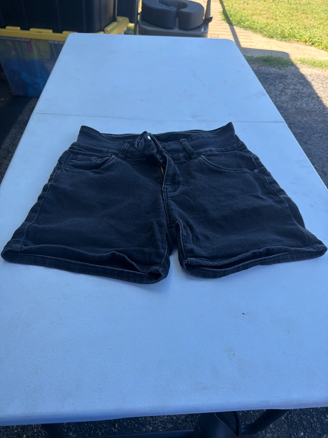Bamboo Black Denim Shorts