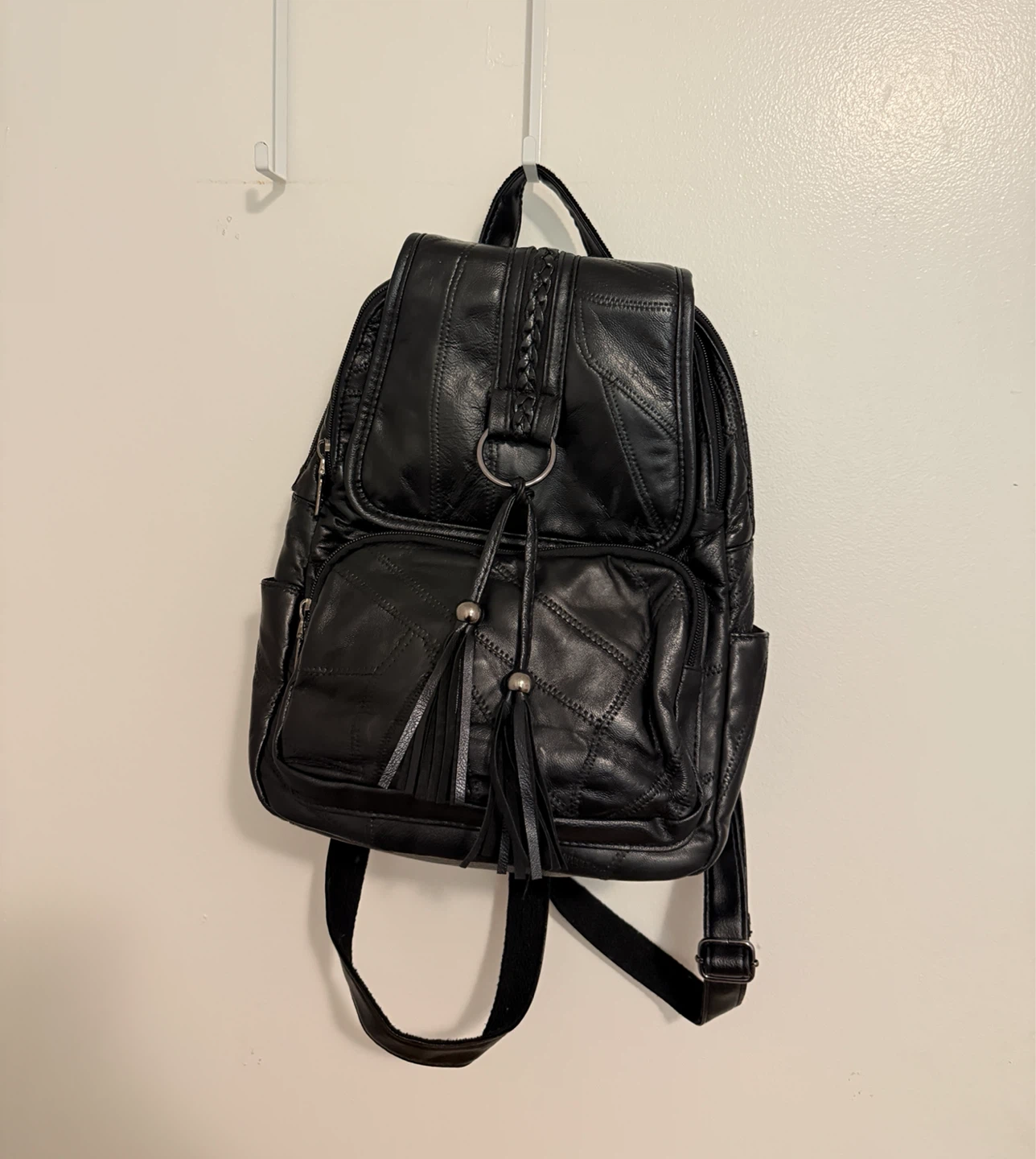Black Leather Backpack