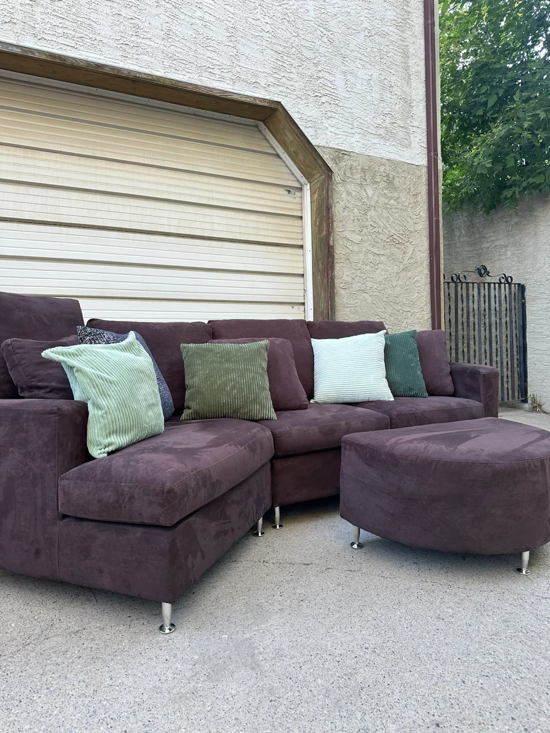 Canadian Made Brown Microfiber Sectional with Ottoman