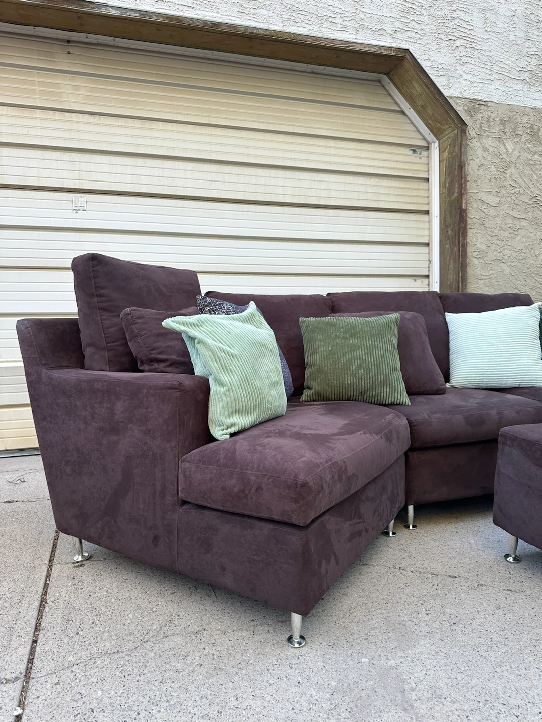 Canadian Made Brown Microfiber Sectional with Ottoman - photo 4