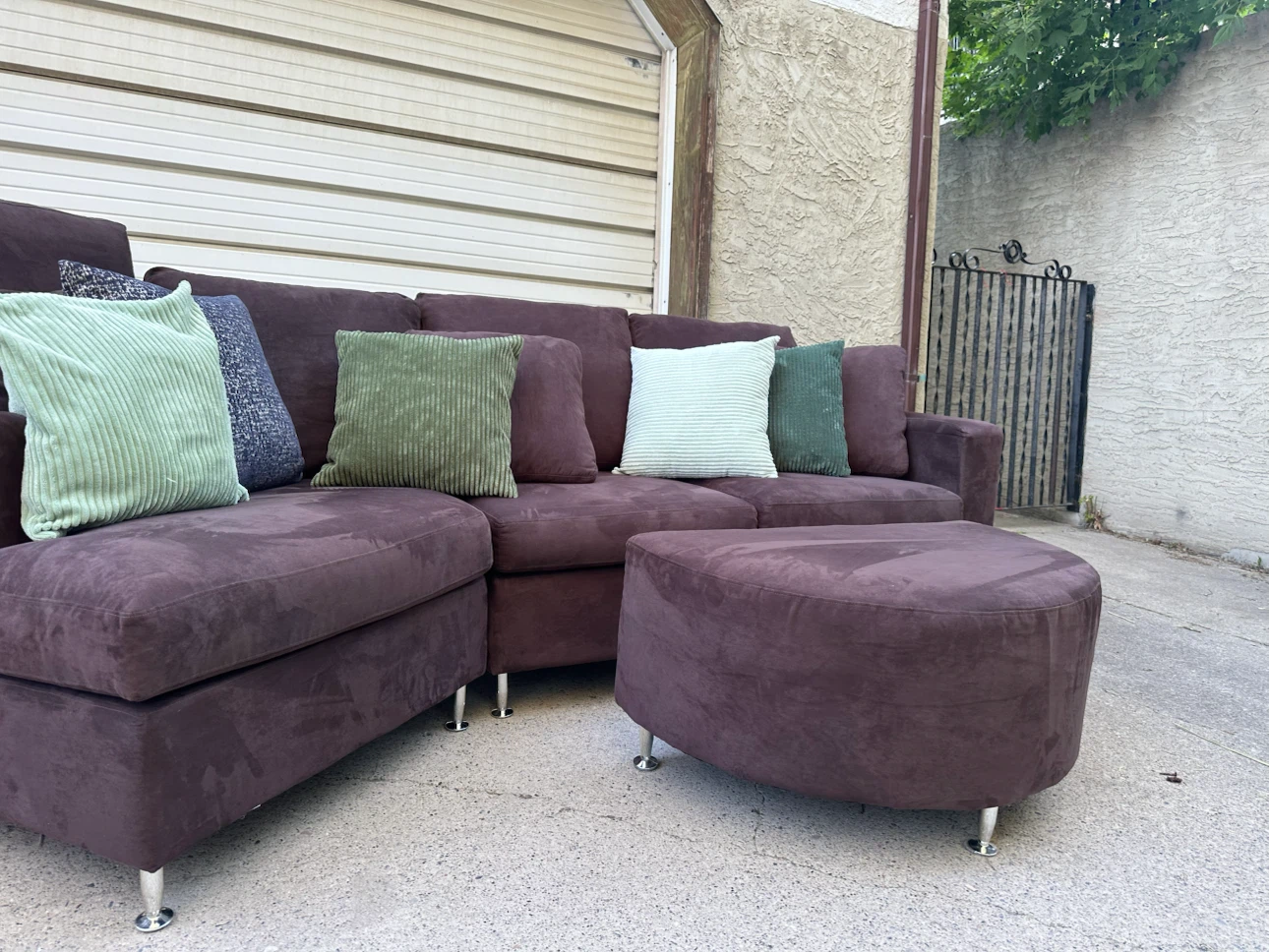 Canadian Made Brown Microfiber Sectional with Ottoman - photo 5